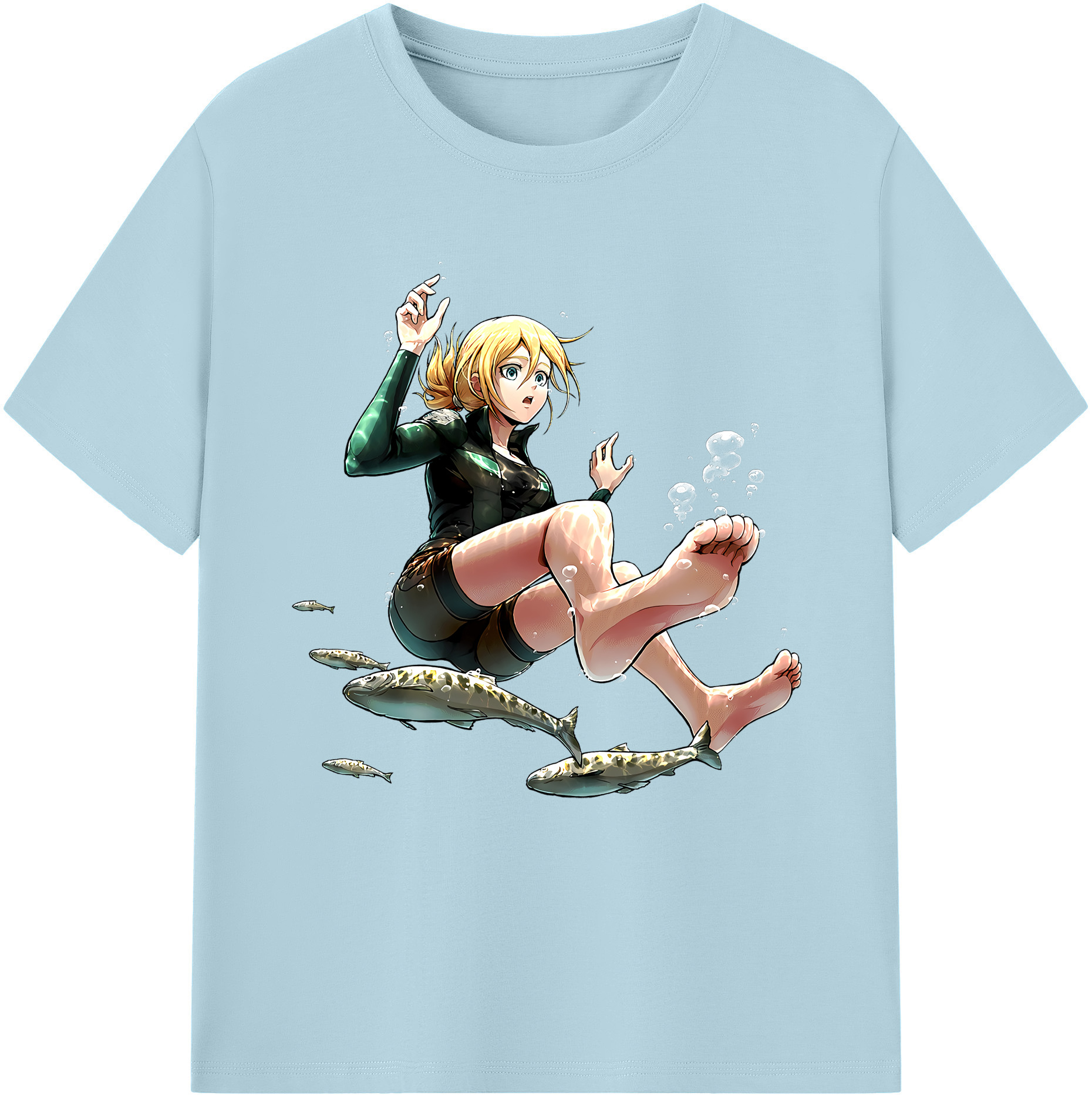 （画像用） 進撃の巨人 クリスタ·レンズ Attack on Titan Christa Lenz 綿100％半袖Tシャツ（フロントプリント）